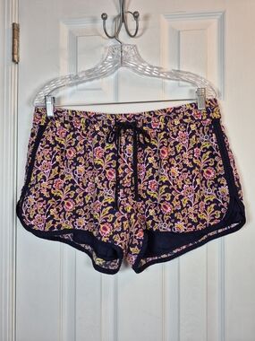 GAP Boho Floral Linen Drawstring Boxer Shorts Dolphin Hem Coquette Summer Large